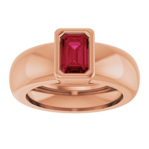14K Rose Gold Lab-Grown Ruby Lightweight Ring – image 3