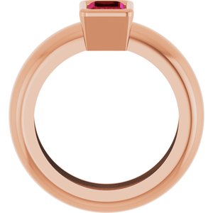 14K Rose Gold Lab-Grown Ruby Lightweight Ring – image 2