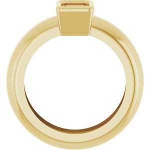14K Yellow Gold 6x4 mm Emerald Bezel-Set Lightweight Ring Mounting – image 4