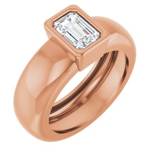 14K Rose Gold 5/8 CT Lab-Grown Diamond Lightweight Ring