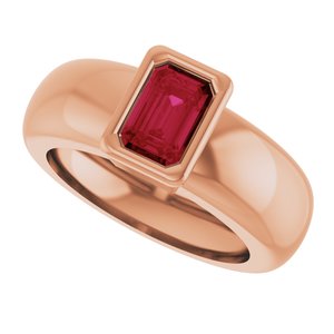 14K Rose Gold Lab-Grown Ruby Lightweight Ring – image 5