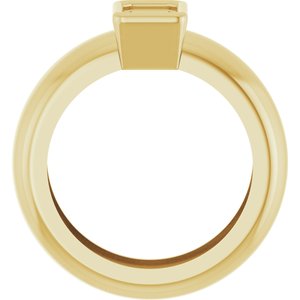 14K Yellow Gold 6x4 mm Emerald Bezel-Set Lightweight Ring Mounting – image 4