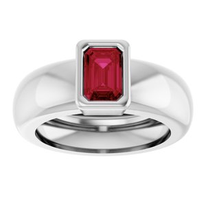 14K White Gold Lab-Grown Ruby Lightweight Ring – image 3