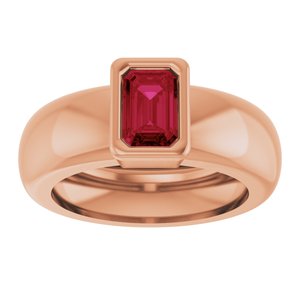14K Rose Gold Lab-Grown Ruby Lightweight Ring – image 3
