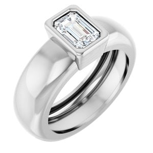 14K White Gold 5/8 CT Lab-Grown Diamond Lightweight Ring
