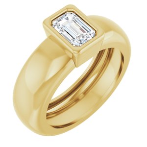 14K Yellow Gold 5/8 CT Natural Diamond Lightweight Ring