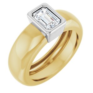 14K Yellow/White Gold 5/8 CT Lab-Grown Diamond Lightweight Ring