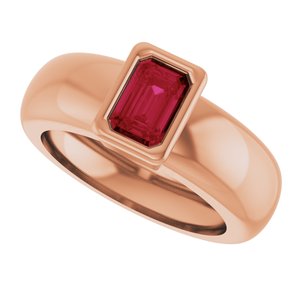 14K Rose Gold Lab-Grown Ruby Lightweight Ring – image 5