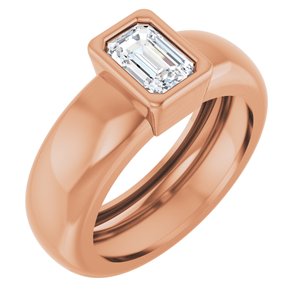 14K Rose Gold 5/8 CT Lab-Grown Diamond Lightweight Ring