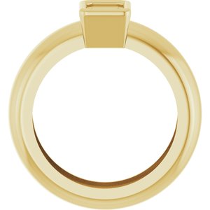 14K Yellow Gold 6x4 mm Emerald Bezel-Set Lightweight Ring Mounting – image 4