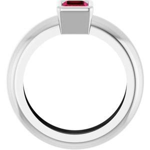 14K White Gold Lab-Grown Ruby Lightweight Ring – image 2
