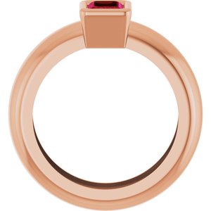 14K Rose Gold Lab-Grown Ruby Lightweight Ring – image 2