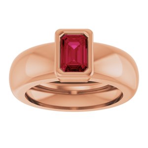 14K Rose Gold Lab-Grown Ruby Lightweight Ring – image 3