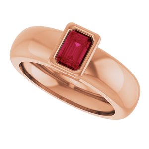 14K Rose Gold Lab-Grown Ruby Lightweight Ring – image 5