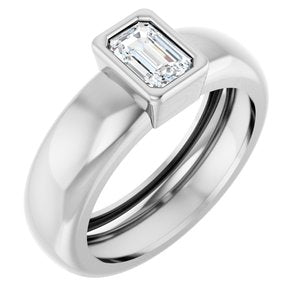 14K White Gold 5/8 CT Natural Diamond Lightweight Ring