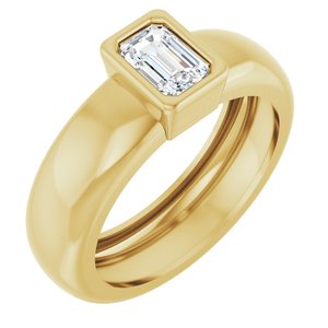 14K Yellow Gold 5/8 CT Lab-Grown Diamond Lightweight Ring