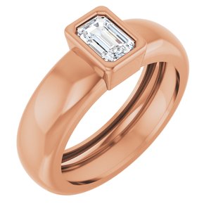 14K Rose Gold 5/8 CT Lab-Grown Diamond Lightweight Ring