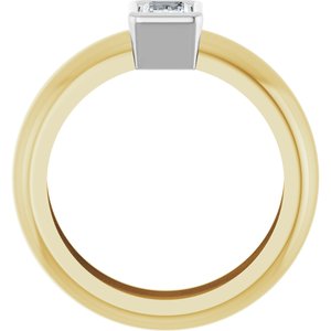 14K Yellow/White Gold 5/8 CT Natural Diamond Lightweight Ring – image 2