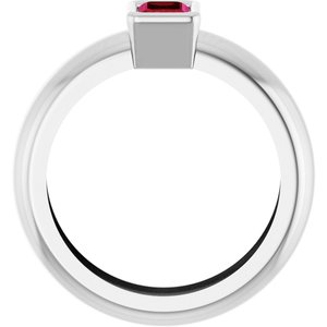 14K White Gold Lab-Grown Ruby Lightweight Ring – image 2
