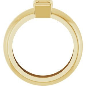 14K Yellow Gold 6x4 mm Emerald Bezel-Set Lightweight Ring Mounting – image 4