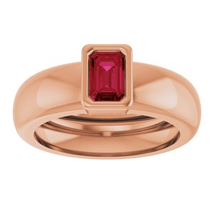 14K Rose Gold Lab-Grown Ruby Lightweight Ring – image 3