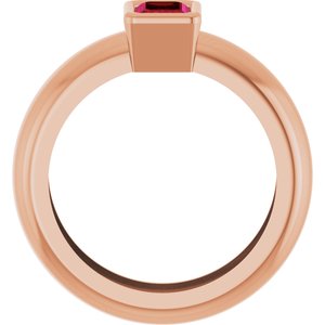 14K Rose Gold Lab-Grown Ruby Lightweight Ring – image 2