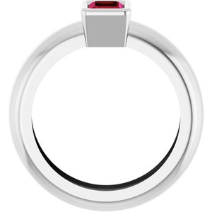 14K White Gold Lab-Grown Ruby Lightweight Ring – image 2