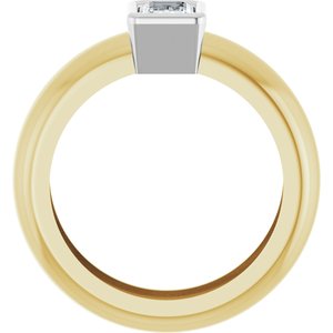 14K Yellow/White Gold 5/8 CT Natural Diamond Lightweight Ring – image 2