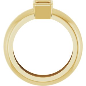 14K Yellow Gold 6x4 mm Emerald Bezel-Set Lightweight Ring Mounting – image 4