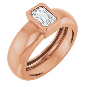 14K Rose Gold 5/8 CT Natural Diamond Lightweight Ring