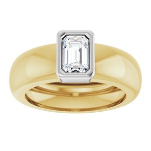 14K Yellow/White Gold 5/8 CT Lab-Grown Diamond Lightweight Ring – image 3