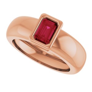 14K Rose Gold Lab-Grown Ruby Lightweight Ring – image 5