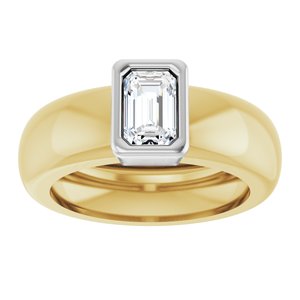 14K Yellow/White Gold 5/8 CT Natural Diamond Lightweight Ring – image 3