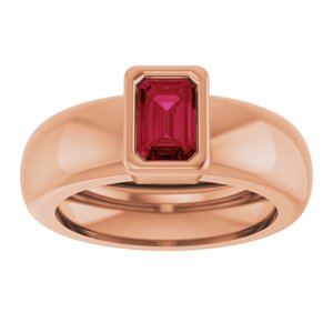 14K Rose Gold Lab-Grown Ruby Lightweight Ring – image 3