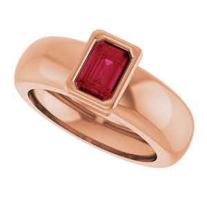 14K Rose Gold Lab-Grown Ruby Lightweight Ring – image 5