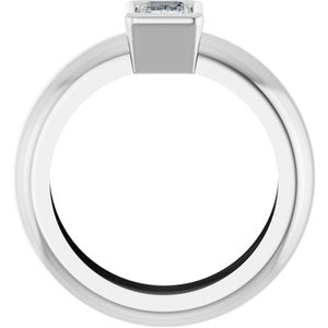 14K White Gold 6x4 mm Emerald Bezel-Set Lightweight Ring Mounting – image 3