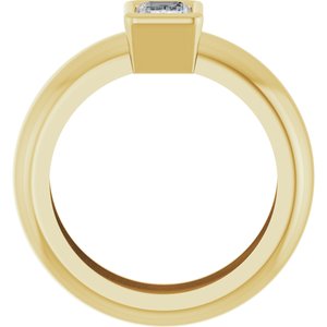 14K Yellow Gold 6x4 mm Emerald Bezel-Set Lightweight Ring Mounting – image 3