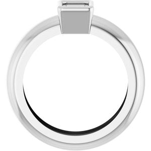 14K White Gold 6x4 mm Emerald Bezel-Set Lightweight Ring Mounting – image 4