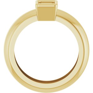 14K Yellow Gold 6x4 mm Emerald Bezel-Set Lightweight Ring Mounting – image 4