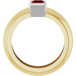 14K Yellow/White Gold Lab-Grown Ruby Lightweight Ring – image 2