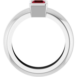 14K White Gold Lab-Grown Ruby Lightweight Ring – image 2