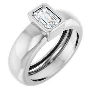 14K White Gold 5/8 CT Lab-Grown Diamond Lightweight Ring