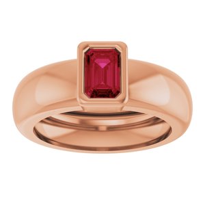 14K Rose Gold Lab-Grown Ruby Lightweight Ring – image 3