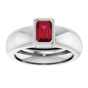 14K White Gold Lab-Grown Ruby Lightweight Ring – image 3