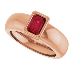 14K Rose Gold Lab-Grown Ruby Lightweight Ring – image 5