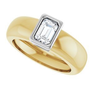 14K Yellow/White Gold 5/8 CT Natural Diamond Lightweight Ring – image 5