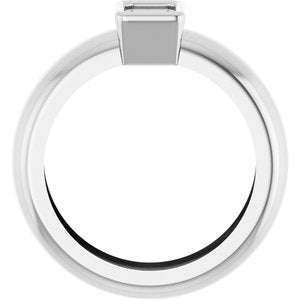 14K White Gold 6x4 mm Emerald Bezel-Set Lightweight Ring Mounting – image 4