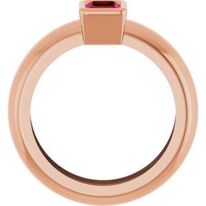 14K Rose Gold Lab-Grown Ruby Lightweight Ring – image 2