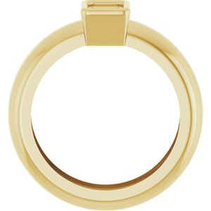 14K Yellow Gold 6x4 mm Emerald Bezel-Set Lightweight Ring Mounting – image 4