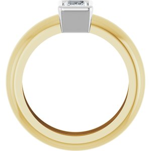 14K Yellow/White Gold 5/8 CT Lab-Grown Diamond Lightweight Ring – image 2